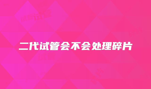 二代试管会不会处理碎片