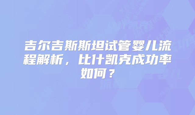 吉尔吉斯斯坦试管婴儿流程解析,比什凯克成功率如何?