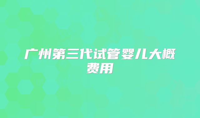 广州第三代试管婴儿大概费用