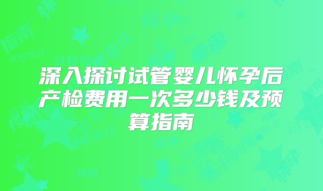深入探讨试管婴儿怀孕后产检费用一次多少钱及预算指南
