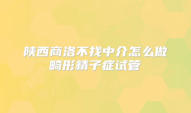 陕西商洛不找中介怎么做畸形精子症试管