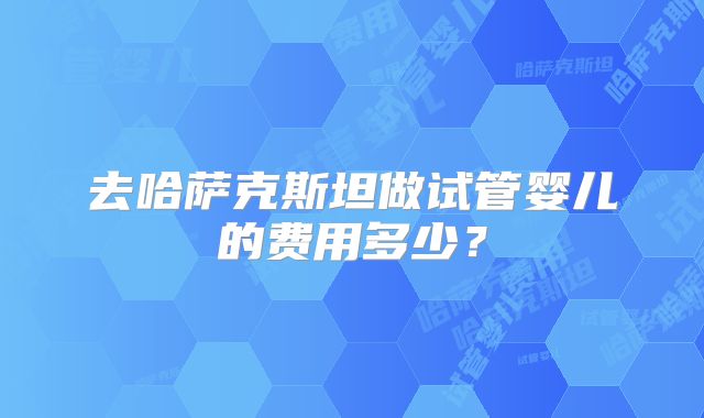 去哈萨克斯坦做试管婴儿的费用多少？