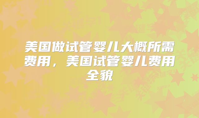 美国做试管婴儿大概所需费用,美国试管婴儿费用全貌