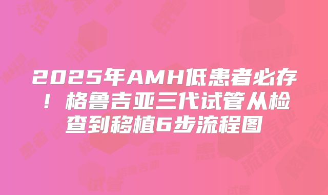 2025年AMH低患者必存！格鲁吉亚三代试管从检查到移植6步流程图