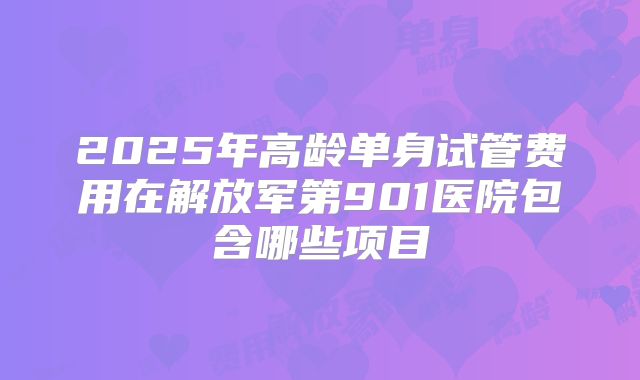 2025年高龄单身试管费用在解放军第901医院包含哪些项目
