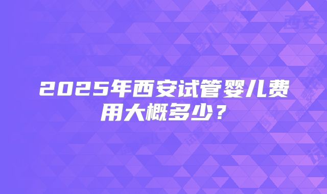 2025年西安试管婴儿费用大概多少？