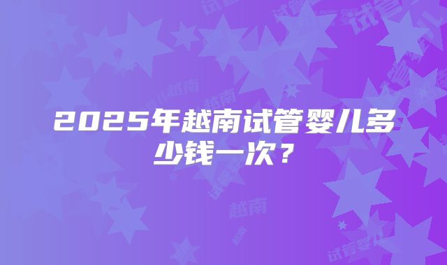 2025年越南试管婴儿多少钱一次？