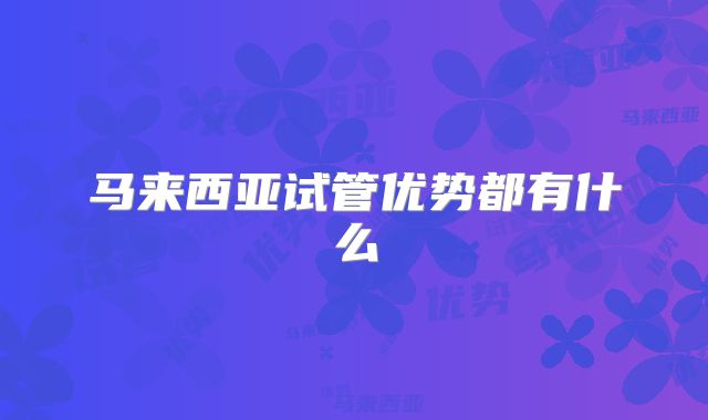 马来西亚试管优势都有什么