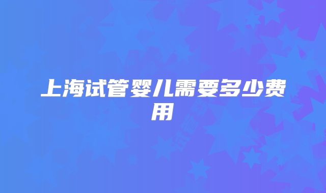上海试管婴儿需要多少费用