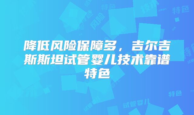 降低风险保障多，吉尔吉斯斯坦试管婴儿技术靠谱特色