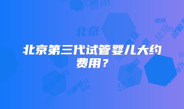 北京第三代试管婴儿大约费用?