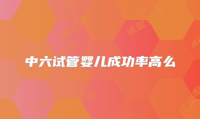 中六试管婴儿成功率高么