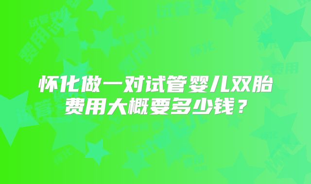 怀化做一对试管婴儿双胎费用大概要多少钱？