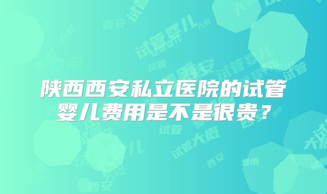 陕西西安私立医院的试管婴儿费用是不是很贵？