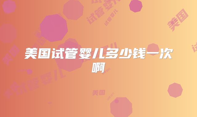 美国试管婴儿多少钱一次啊