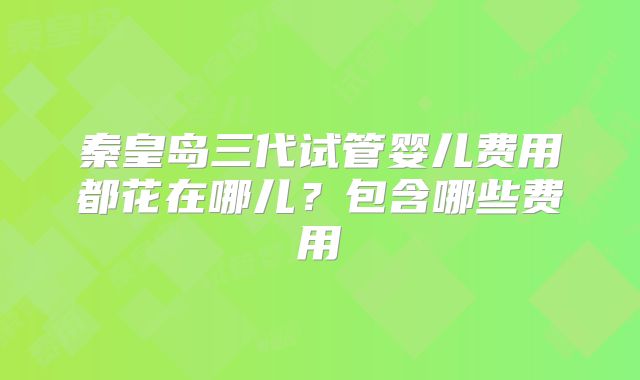 秦皇岛三代试管婴儿费用都花在哪儿？包含哪些费用