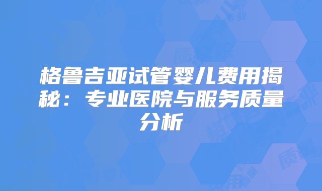 格鲁吉亚试管婴儿费用揭秘:专业医院与服务质量分析