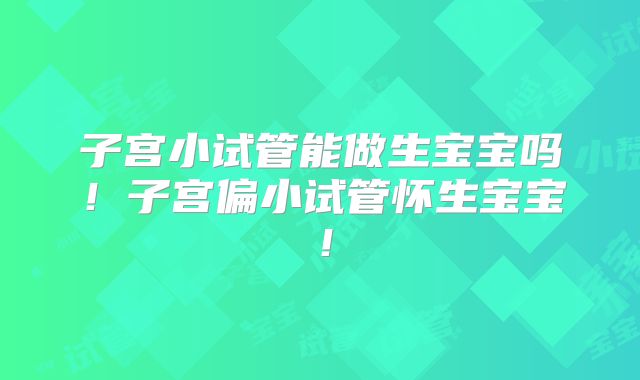 子宫小试管能做生宝宝吗!子宫偏小试管怀生宝宝!