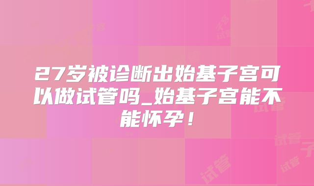 27岁被诊断出始基子宫可以做试管吗_始基子宫能不能怀孕！