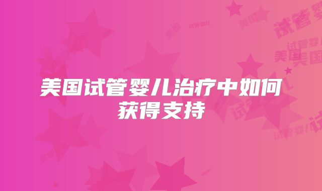 美国试管婴儿治疗中如何获得支持