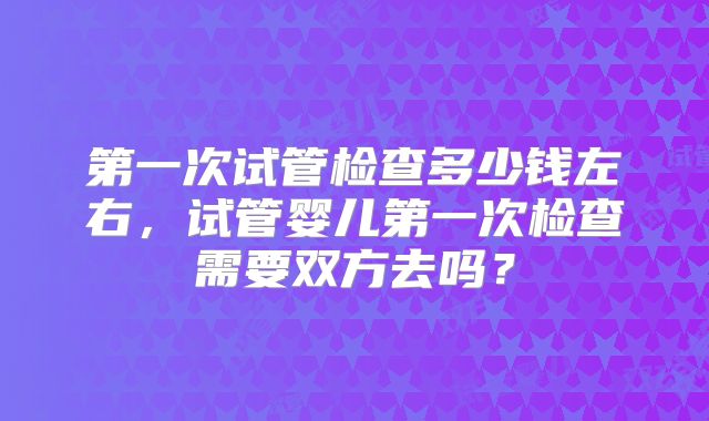 第一次试管检查多少钱左右，试管婴儿第一次检查需要双方去吗？