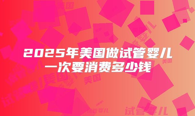 2025年美国做试管婴儿一次要消费多少钱