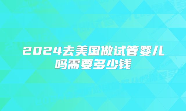 2024去美国做试管婴儿吗需要多少钱