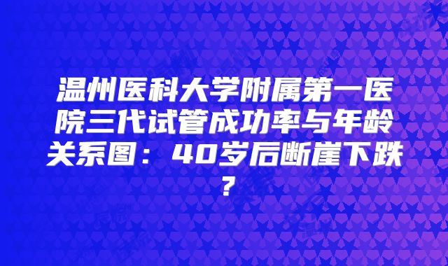 温州医科大学附属第一医院三代试管成功率与年龄关系图:40岁后断崖下跌?