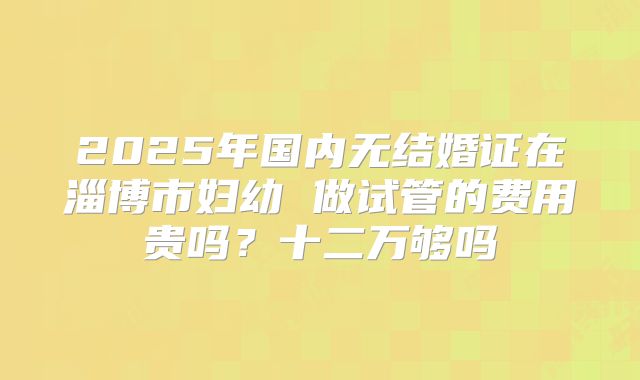 2025年国内无结婚证在淄博市妇幼 做试管的费用贵吗?十二万够吗