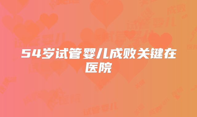 54岁试管婴儿成败关键在医院