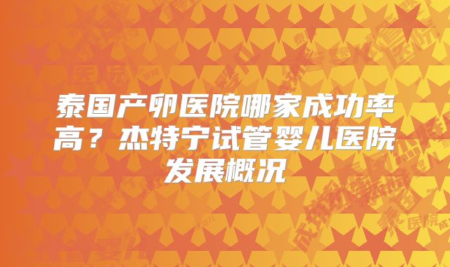 泰国产卵医院哪家成功率高？杰特宁试管婴儿医院发展概况