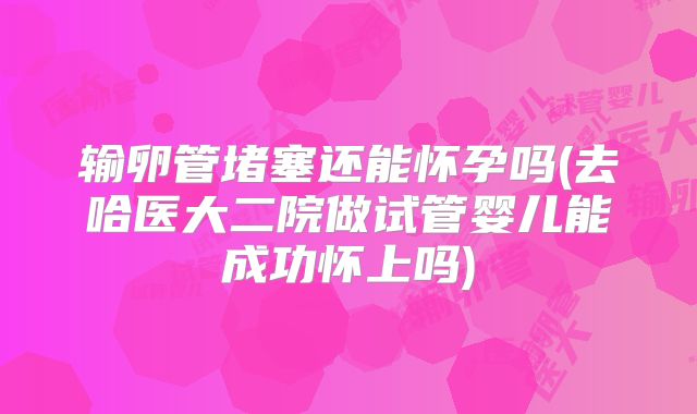 输卵管堵塞还能怀孕吗(去哈医大二院做试管婴儿能成功怀上吗)