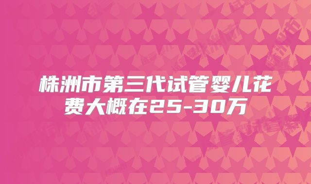 株洲市第三代试管婴儿花费大概在25-30万