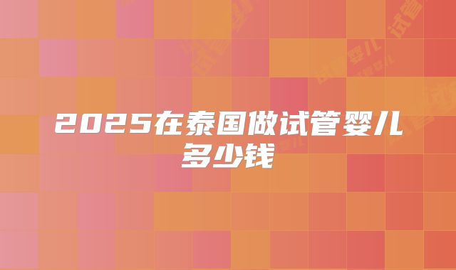 2025在泰国做试管婴儿多少钱