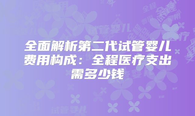 全面解析第二代试管婴儿费用构成：全程医疗支出需多少钱