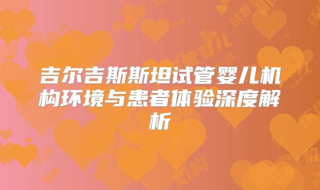 吉尔吉斯斯坦试管婴儿机构环境与患者体验深度解析