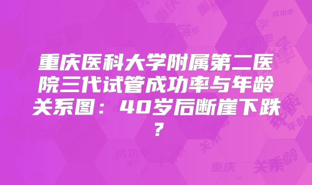 重庆医科大学附属第二医院三代试管成功率与年龄关系图：40岁后断崖下跌？
