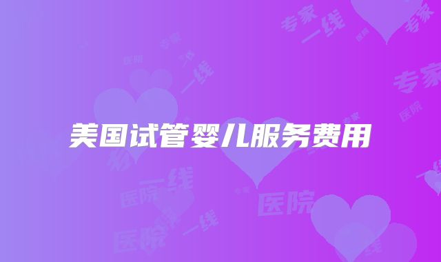 美国试管婴儿服务费用