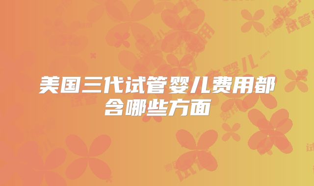 美国三代试管婴儿费用都含哪些方面