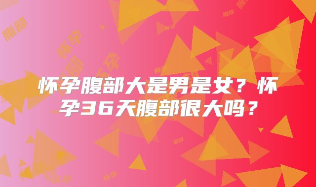 怀孕腹部大是男是女？怀孕36天腹部很大吗？