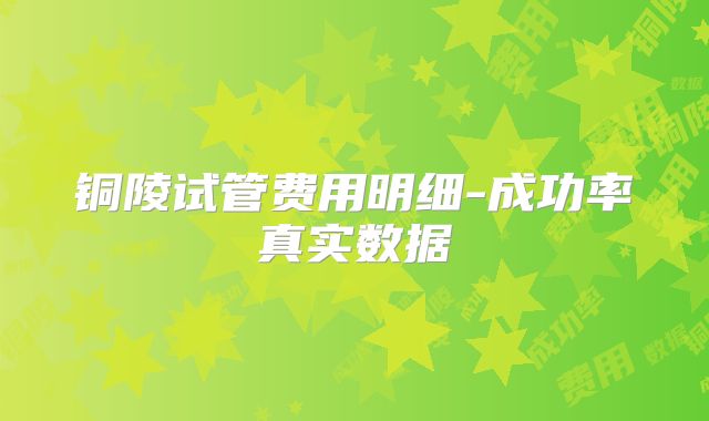 铜陵试管费用明细-成功率真实数据