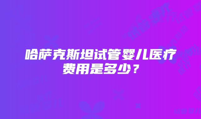 哈萨克斯坦试管婴儿医疗费用是多少？