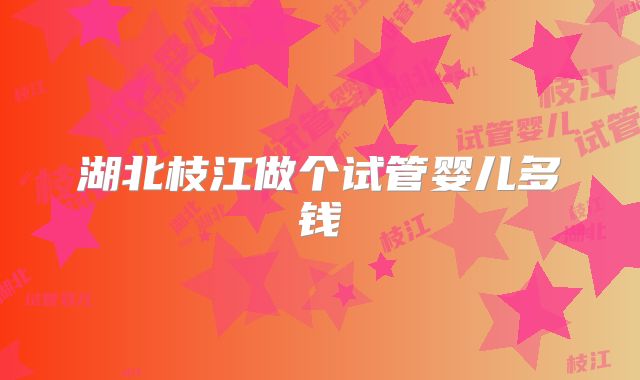 湖北枝江做个试管婴儿多钱