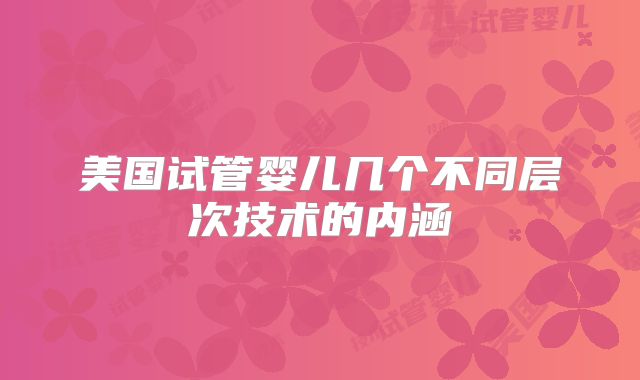 美国试管婴儿几个不同层次技术的内涵