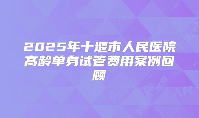 2025年十堰市人民医院高龄单身试管费用案例回顾
