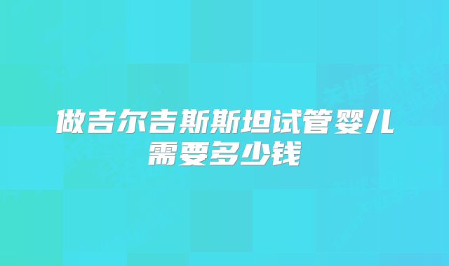 做吉尔吉斯斯坦试管婴儿需要多少钱