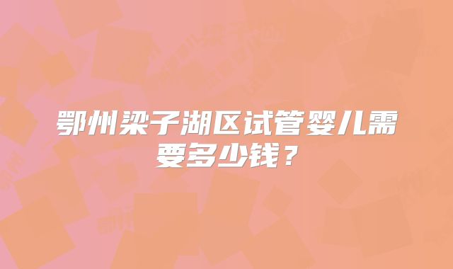 鄂州梁子湖区试管婴儿需要多少钱？