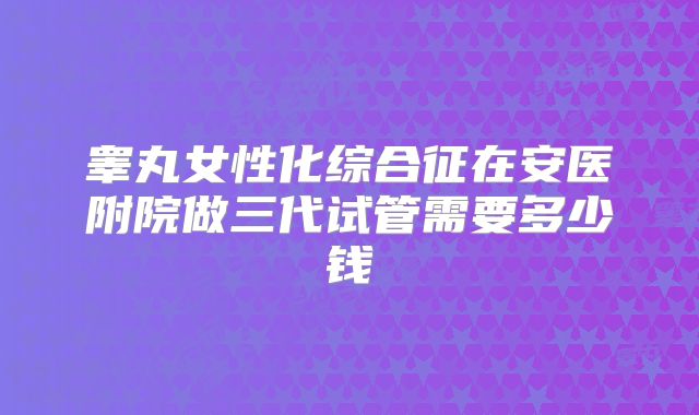睾丸女性化综合征在安医附院做三代试管需要多少钱