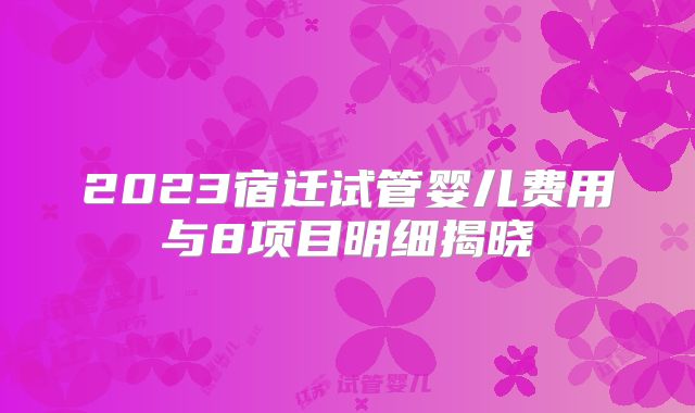 2023宿迁试管婴儿费用与8项目明细揭晓