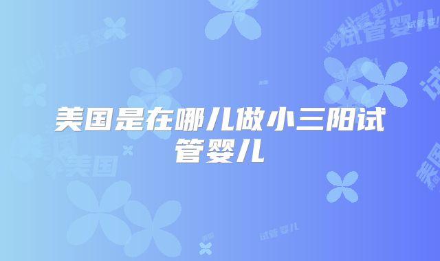 美国是在哪儿做小三阳试管婴儿